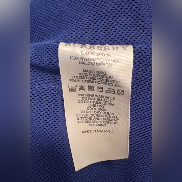 New without tag Burberry nylon purplish blue long trench coat with belt size 6 - Picture 14 of 16